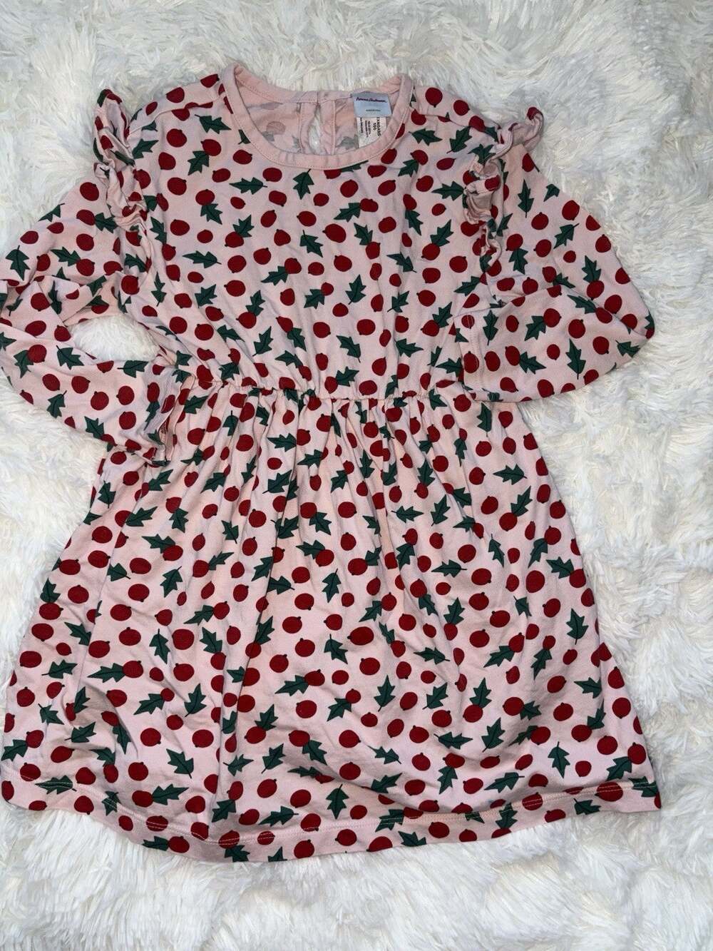 Hanna Andersson Girls 5-6 Pink Hollyberry Pocket Knit Dress. Adorable, Exc. Qual